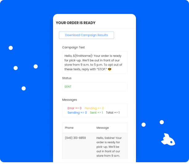 Customer engagement by Texting service