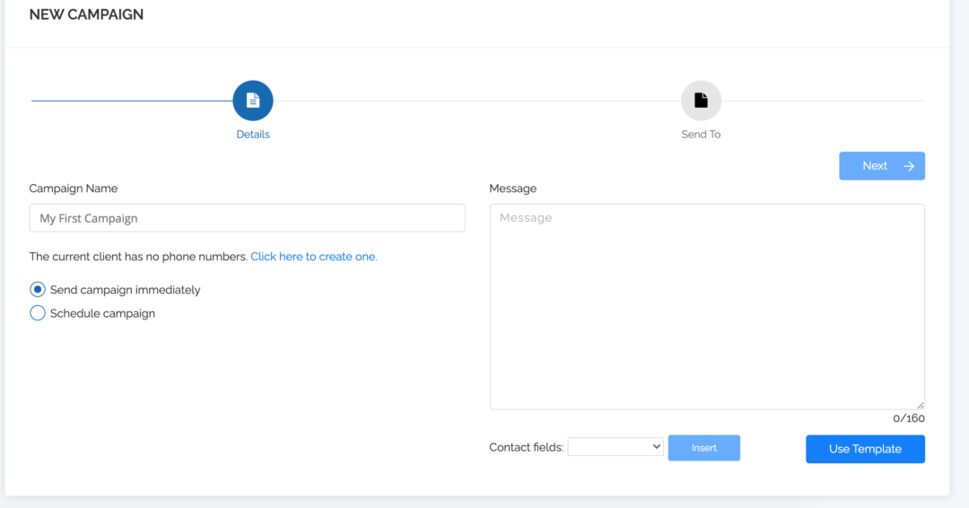 Create a gateway campaign for my text message marketing campaign