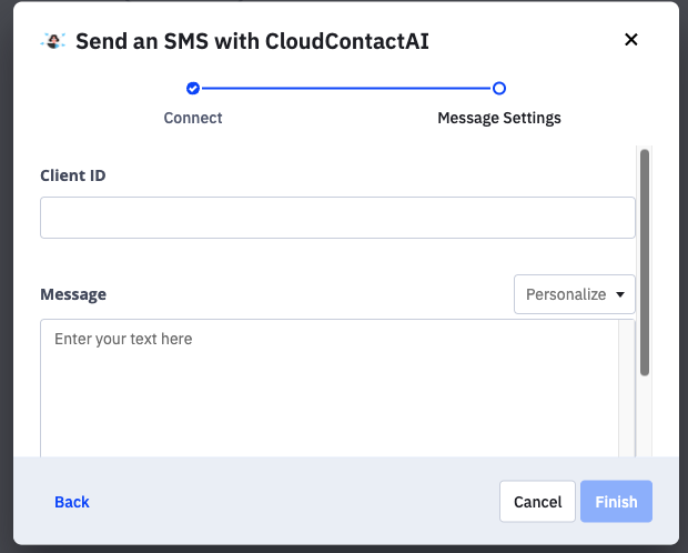 Personalize the message text.